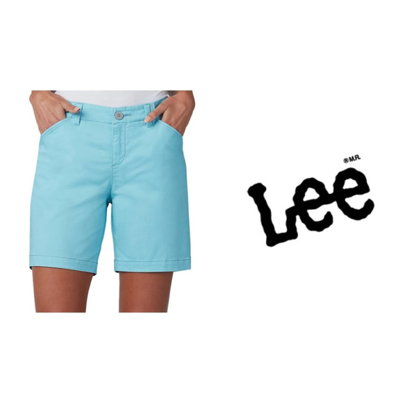 lee women's straight fit shorts